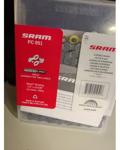 catena mtb 9 vel sram pc 951 114maglie più quick link