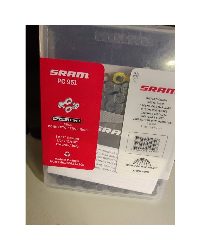 catena mtb 9 vel sram pc 951 114maglie più quick link