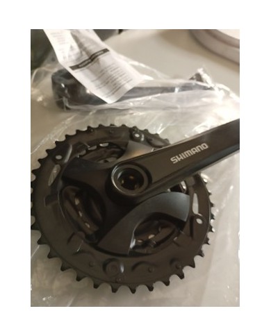 guarnitura mtb a perno quadro nuova tripla shimano fc-mt101 corone 22-30-40pedi