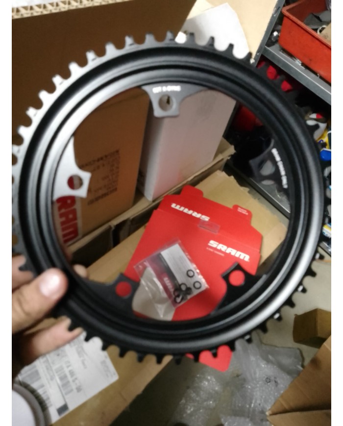 Corona per bici da corsa nuova 11 vel girobull 130 a 5 fori SRAM x-sync 52 denti