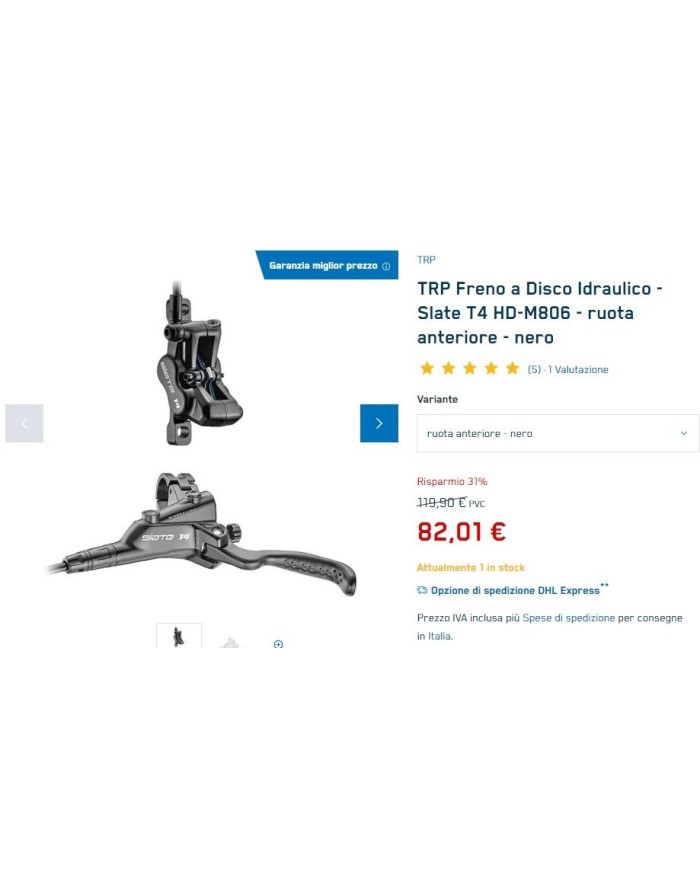 TRP Freno a Disco Idraulico mtb 4 pistoncini - Slate T4 HD-M806 - ruota anterio