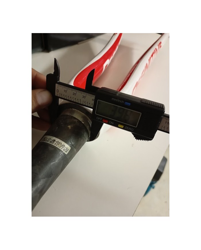 Forcella Definitive Carbon - Corsa Rim Brake - No Disc - Conica 1,5" - Bianco/Rosso