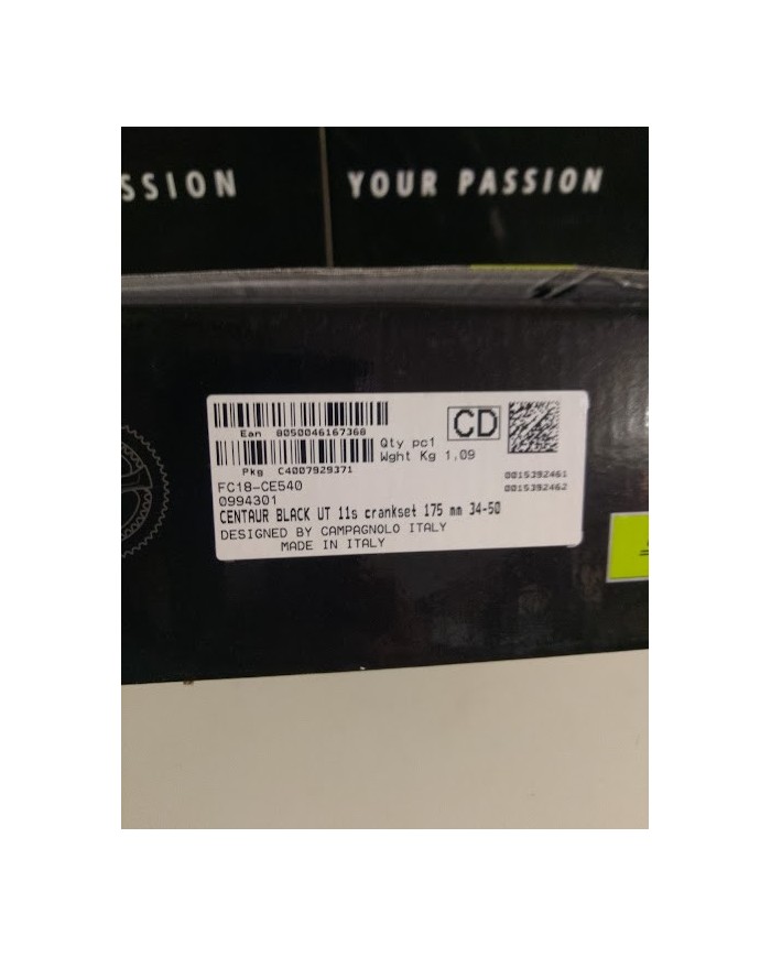 Guarnitura Campagnolo Centaur Ultra-Torque - 2x11v - 50/34D - 175 mm - Nero