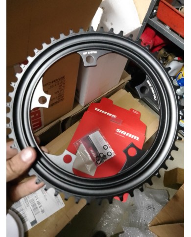 Corona per bici da corsa nuova 11 vel girobull 130 a 5 fori SRAM x-sync 52 denti