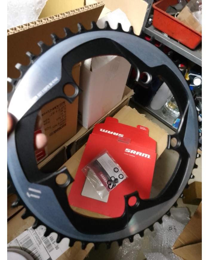 Corona per bici da corsa nuova 11 vel girobull 130 a 5 fori SRAM x-sync 52 denti