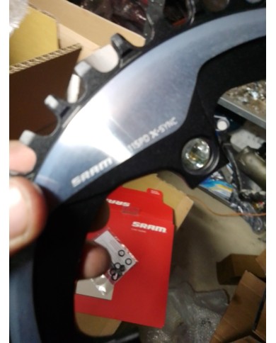 Corona per bici da corsa nuova 11 vel girobull 130 a 5 fori SRAM x-sync 52 denti