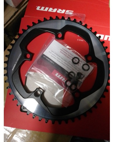 Corona per bici da corsa nuova 11 vel girobull 130 a 5 fori SRAM x-sync 52 denti