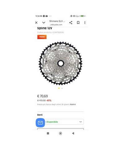 Cassetta MTB 12 Vel Per Corpetto Microspline 12 Vel 10-45 Shimano Slx Cs-m7100
