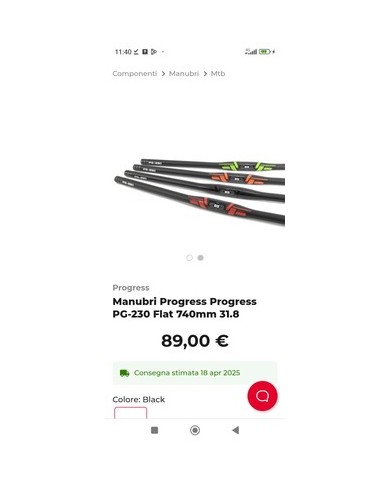 manubrio progress progress pg-230 flat 740mm 31.8Manubrio piatto