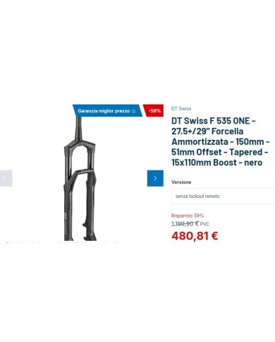 DT Swiss F 535 ONE -2 Forcella MTB NUOVA Ammortizzata - 150mm - 51mm Offset