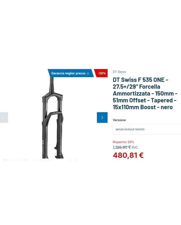 DT Swiss F 535 ONE -2 Forcella MTB NUOVA Ammortizzata - 150mm - 51mm Offset