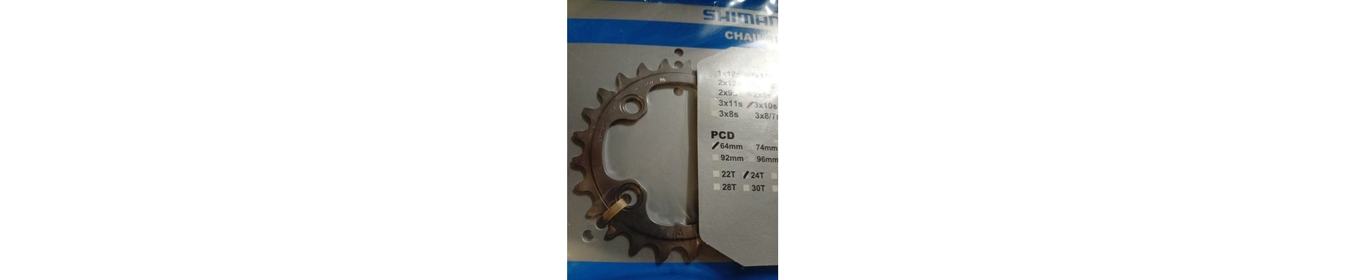 Corona 10 velocità Shimano XT FC-M780 giro bulloni 64mm 24 denti