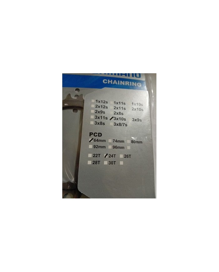 Corona 10 velocità Shimano XT FC-M780 giro bulloni 64mm 24 denti