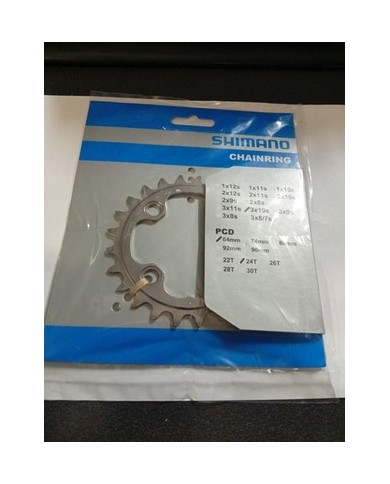 Corona 10 velocità Shimano XT FC-M780 giro bulloni 64mm 24 denti