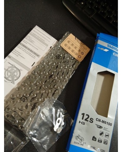 Catena nuova ed originale shimano 12v 126L cn-m6100 con quick link