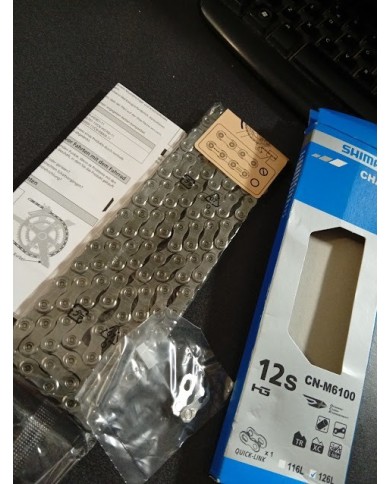 Catena nuova ed originale shimano 12v 126L cn-m6100 con quick link