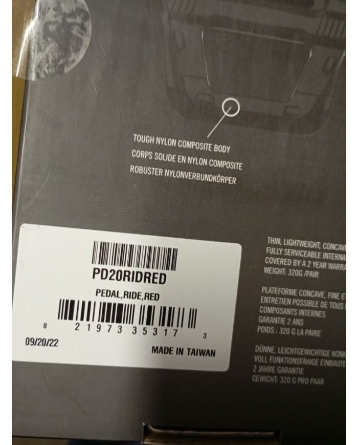 pedali flat per mtb o bmx raceface mod. ride rossi