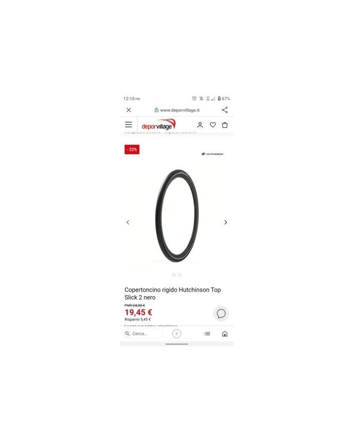 Coppia copertoncini 700x32 Hutchinson top slick 2 per camera d aria NO TUBELESS