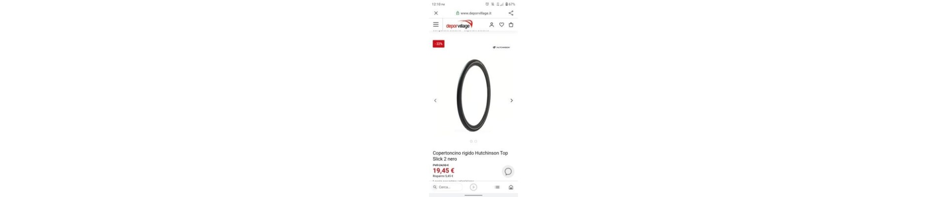 Coppia copertoncini 700x32 Hutchinson top slick 2 per camera d aria NO TUBELESS