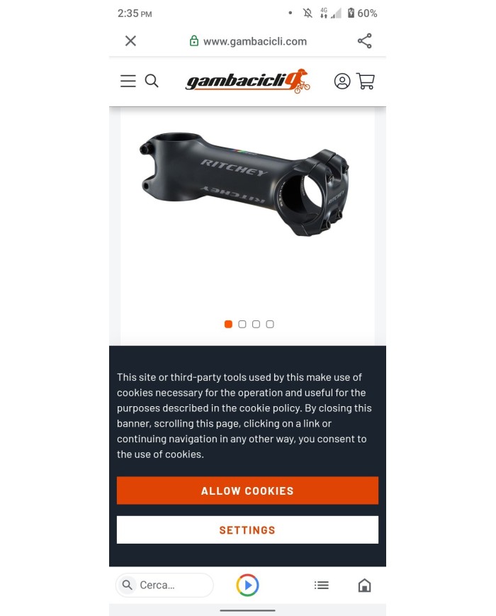 Stem attacco manubrio nuovo MTB o corsa in alluminio ritchey wcs c220 diam 31,8