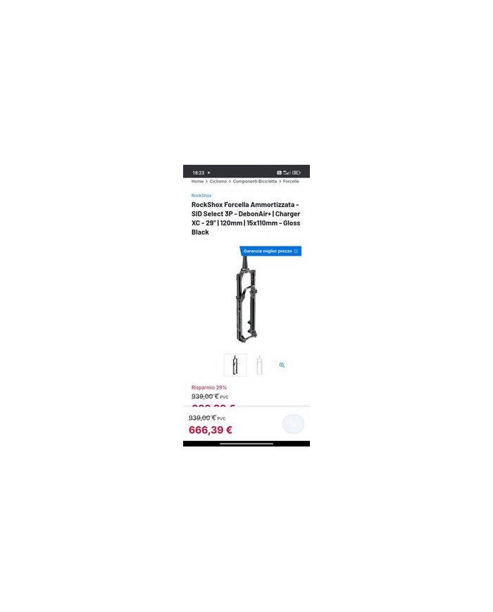 RockShox Forcella Ammortizzata - SID Select 3P - DebonAir+ | Charger XC - 29" |