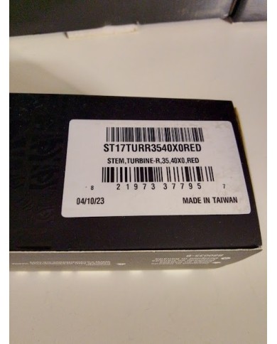 Stem MTB Raceface Turbine R Ø35mm – Lunghezza 40mm – Inclinazione 0° – Rosso